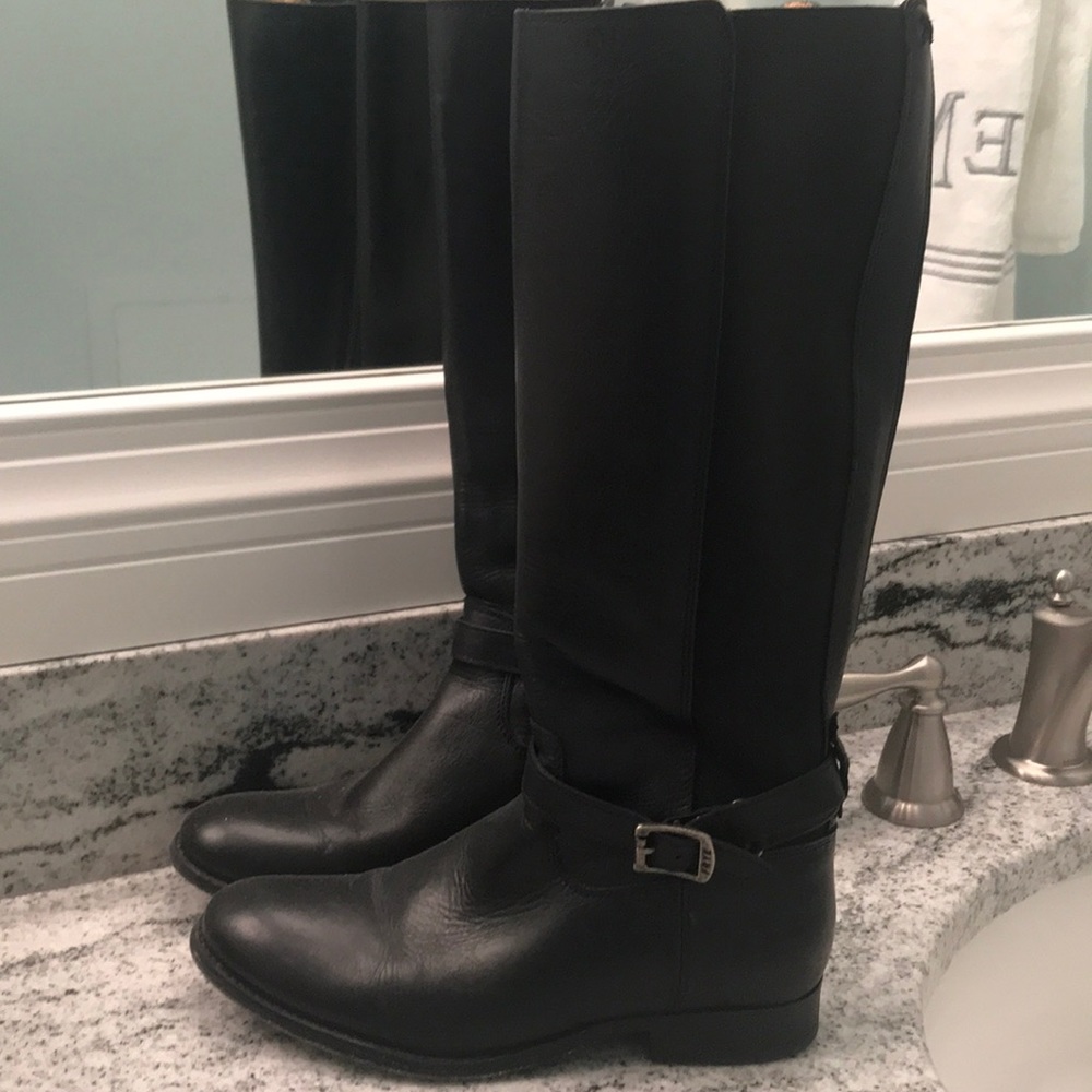 Black Tall Leather Fry boots